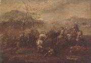 Pietro Graziani A cavalry skirmish Sweden oil painting reproduction